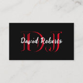 モノグラムはっきりしたブラック&レッドプロフェッショナルDJ 名刺 (正面)