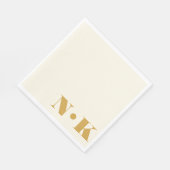 モノグラムはっきりしたモダンイニシャルイエロークリーム結婚ズ スタンダードランチョンナプキン (角)