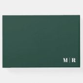 モノグラムはっきりしたモダンシンプルエメラルドグリーン結婚ズ ゲストブック (裏面)