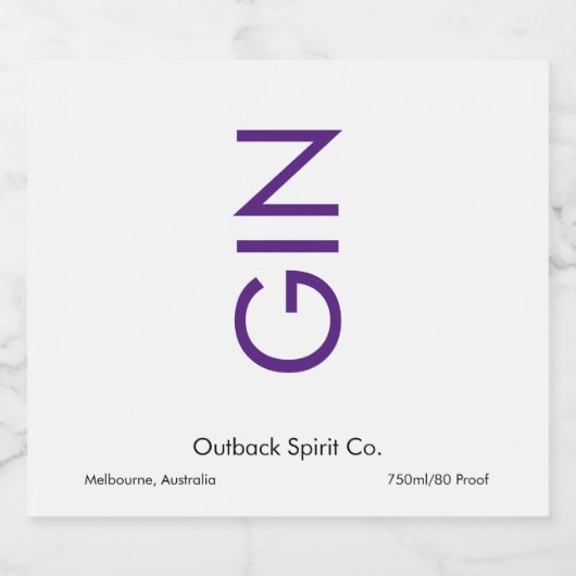 モノグラムはっきりしたモダンジン酒ボトルラベル リキュールボトルラベル (シングルラベル)