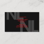 モノグラムはっきりしたレッドブラックミニマルスタイリッシュリスト 名刺 (裏面)