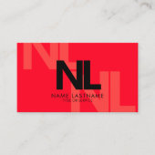 モノグラムはっきりしたレッドブラックミニマルスタイリッシュリスト 名刺 (正面)