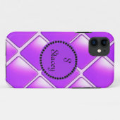 モノグラムはっきりした付き紫ダイヤモンド Case-Mate iPhoneケース (裏面(横))