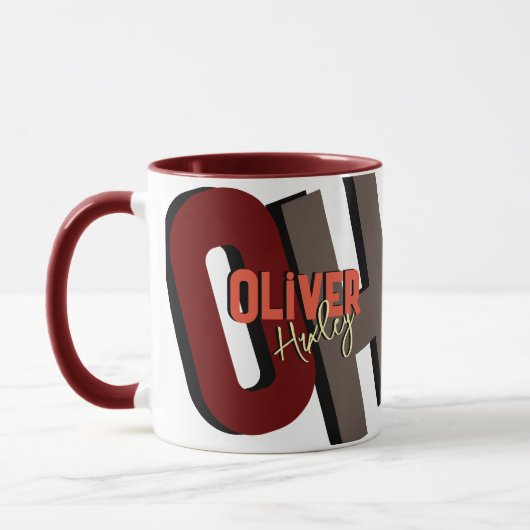 モノグラムはっきりした名(シャドウ付き) マグカップ (左)