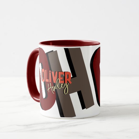 モノグラムはっきりした名(シャドウ付き) マグカップ (正面左)