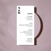 モノグラムはっきりした白黒のカス結婚タマイズ メニュー