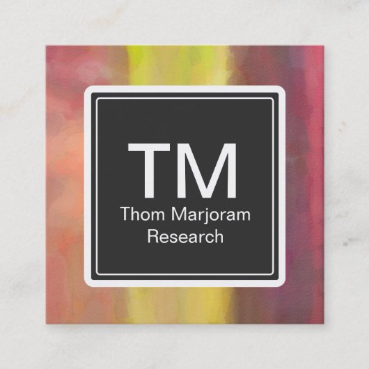 モノグラムはっきりした筆跡 スクエア名刺 (正面)