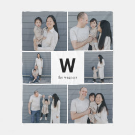 モノグラムはっきりした編集可能カラーカスタムフォトブランケット フリースブランケット