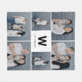 モノグラムはっきりした編集可能カラーカスタムフォトブランケット フリースブランケット (正面(横))