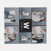 モノグラムはっきりした編集可能カラーカスタムフォトブランケット フリースブランケット (正面(横))