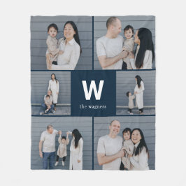 モノグラムはっきりした編集可能カラーカスタムフォトブランケット フリースブランケット