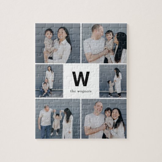 モノグラムはっきりした編集可能カラーフォトコラージュパズル ジグソーパズル (縦)