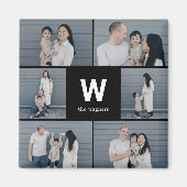 モノグラムはっきりした編集可能カラーフォトモダンマグネット マグネット (正面)