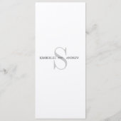 モノグラムはクリーム色の結婚式メニューカードを示します メニュー (裏面)