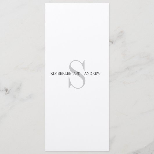 モノグラムはクリーム色の結婚式メニューカードを示します メニュー (裏面)