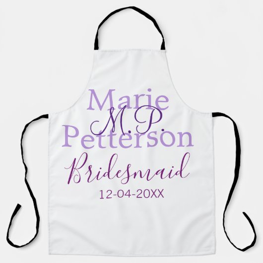 モノグラムは名前の文字を追加結婚bridesmaidのメイド エプロン (正面)