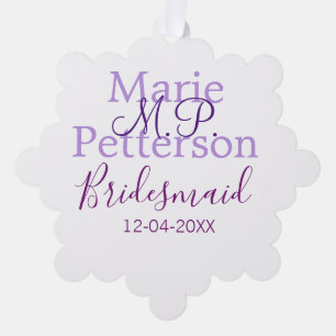 モノグラムは名前の文字を追加結婚bridesmaidのメイド オーナメントカード