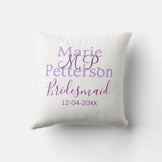 モノグラムは名前の文字を追加結婚bridesmaidのメイド クッション (裏面)