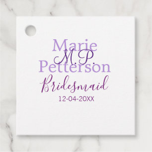 モノグラムは名前の文字を追加結婚bridesmaidのメイド フェイバータグ