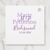 モノグラムは名前の文字を追加結婚bridesmaidのメイド フェイバータグ (裏面)
