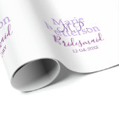 モノグラムは名前の文字を追加結婚bridesmaidのメイド ラッピングペーパー (ロールコーナー)