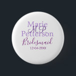 モノグラムは名前の文字を追加結婚bridesmaidのメイド 缶バッジ<br><div class="desc">美しいデザイン</div>