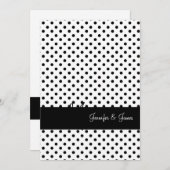 モノグラムは白黒の結婚式招待状を示します 招待状 (正面/裏面)