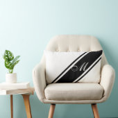 モノグラムは縞で飾り、 ランバークッション (椅子)