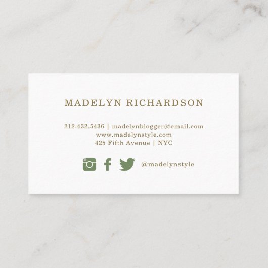 モノグラムは|の会合媒体を去ります 名刺 (裏面)