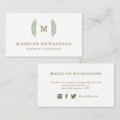 モノグラムは|の会合媒体を去ります 名刺 (正面/裏面)