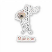 モノグラムはDandelionヨガセルフを呼吸気にす シール (正面)