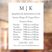 モノグラムまたはロゴの追加の営業時間 ウィンドウサイン (シート2)