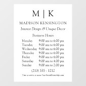 モノグラムまたはロゴの追加の営業時間 ウィンドウサイン (シート)