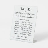 モノグラムまたはロゴの追加の営業時間 台座サイン (正面)