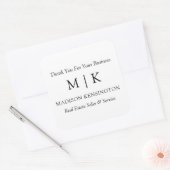 モノグラムまたはロゴの追加ビジネスギフトステッカー スクエアシール (封筒)