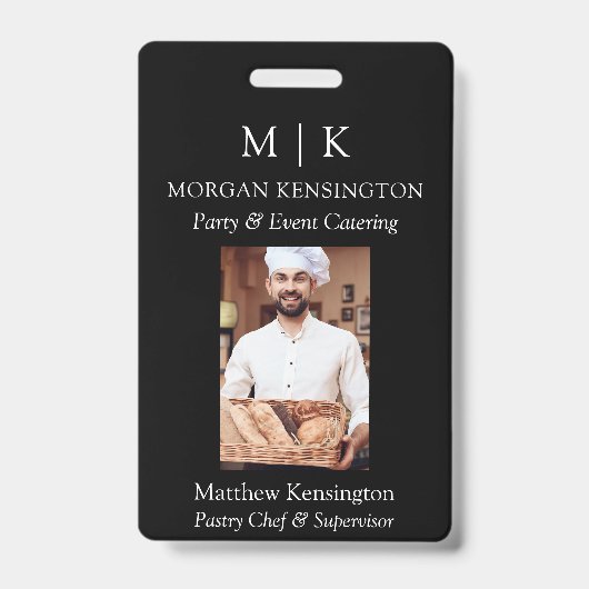 モノグラムまたはロゴの追加ビジネスブラックまたはピックカラー バッジ (正面)