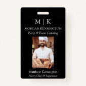 モノグラムまたはロゴの追加ビジネスブラックまたはピックカラー バッジ (正面)