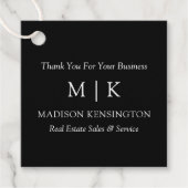 モノグラムまたはロゴの追加ビジネスブラック フェイバータグ (正面)