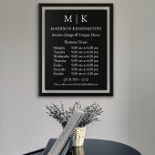 モノグラムまたはロゴの追加ビジネスブラック ポスター