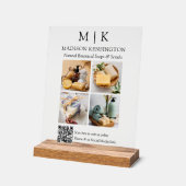 モノグラムまたはロゴの追加ビジネス写真QRコード澄ん アクリルサイン (傾斜)