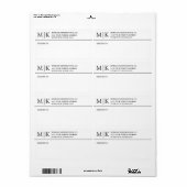 モノグラムまたはロゴの追加ビジネス出荷 ラベル (フルシート)