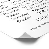 モノグラムまたはロゴの追加ビジネス時間の短縮 ポスター (角)