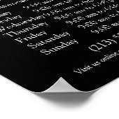 モノグラムまたはロゴの追加ビジネス時間スモールブラック ポスター (角)