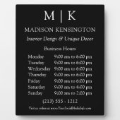 モノグラムまたはロゴの追加ビジネス時間ブラック フォトプラーク (正面)