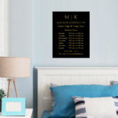 モノグラムまたはロゴの追加ビジネス金ゴールド 箔ポスター (インサイチュ (寝室))