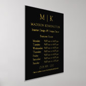 モノグラムまたはロゴの追加ビジネス金ゴールド 箔ポスター (レイダウン)