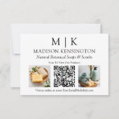 モノグラムまたはロゴの追加ビジネス2写真QRコード カード (正面)