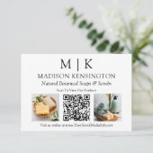 モノグラムまたはロゴの追加ビジネス2写真QRコード カード (スタンド正面)