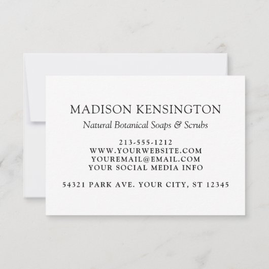 モノグラムまたはロゴの追加ビジネス2写真QRコード カード (裏面)