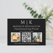 モノグラムまたはロゴの追加ビジネス2写真QRコード カード (スタンド正面)